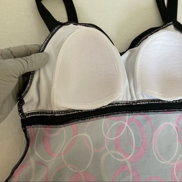 Jamaica Bay Black Pink circles Halter Tankini 12 - Picture 11 of 16